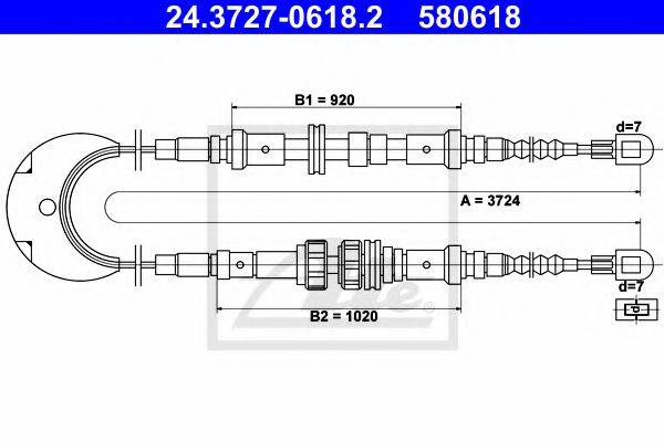 TEXTAR 44023400 Трос, стоянкова гальмівна система