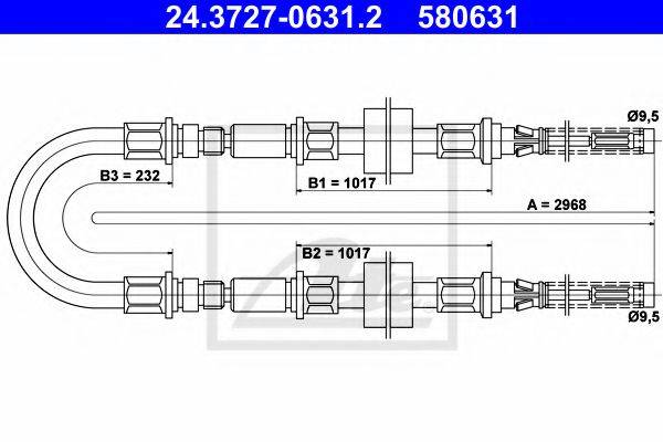 TEXTAR 44023600 Трос, стоянкова гальмівна система