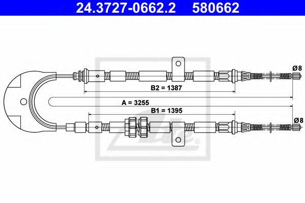 TEXTAR 44022600 Трос, стоянкова гальмівна система