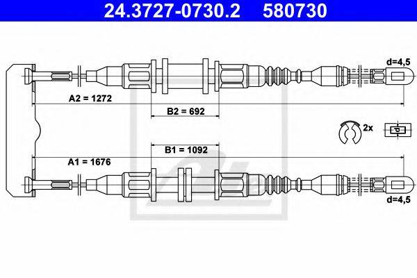 DAEWOO 90235948-B Трос, стоянкова гальмівна система