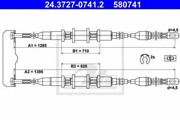 OPEL 522 560 Трос, стоянкова гальмівна система