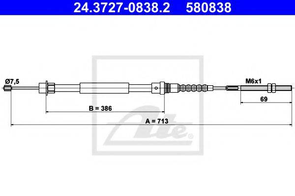 TEXTAR 44035400 Трос, стоянкова гальмівна система