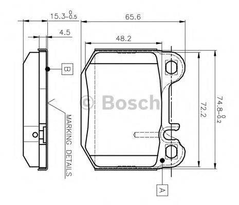 BOSCH 0986TB2053 Комплект гальмівних колодок, дискове гальмо