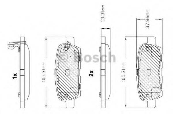 BOSCH F03B150099 Комплект гальмівних колодок, дискове гальмо