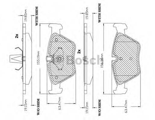 BOSCH F03B150112 Комплект гальмівних колодок, дискове гальмо