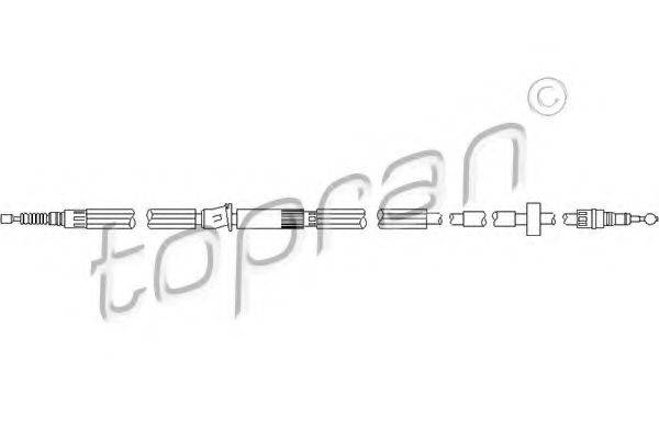 TOPRAN 112152 Трос, гальмівний механізм робочої гальмівної системи