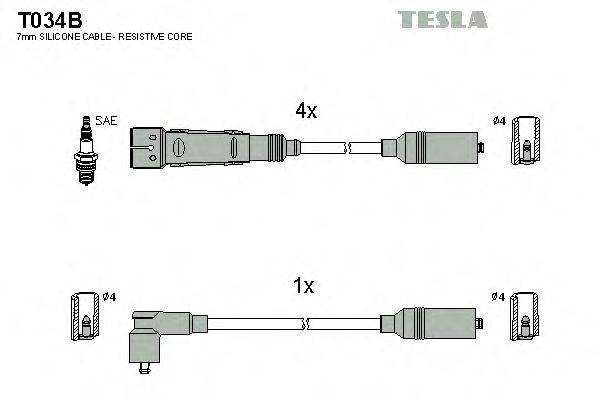 TESLA T034B Комплект дротів запалювання