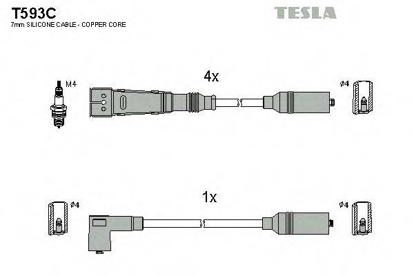 TESLA T593C Комплект дротів запалювання