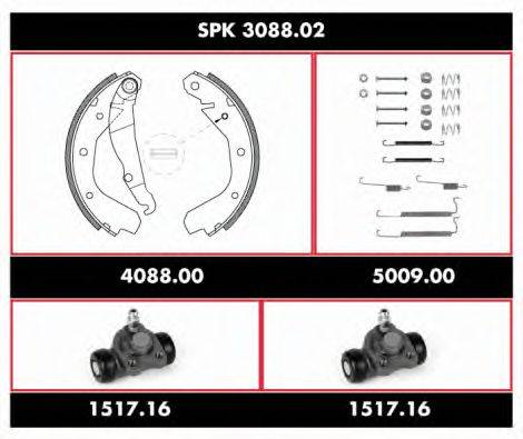 WOKING SPK308802 Комплект гальм, барабанний гальмівний механізм