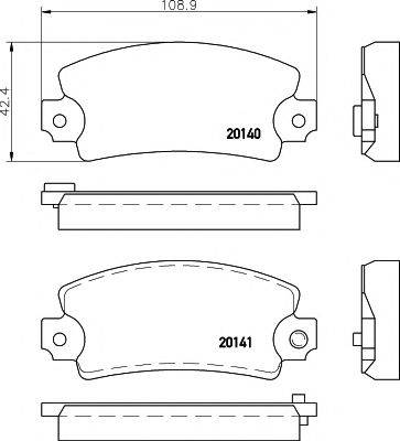 TEXTAR 20141 Комплект гальмівних колодок, дискове гальмо