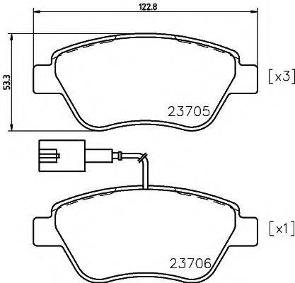 TEXTAR 23705 Комплект гальмівних колодок, дискове гальмо
