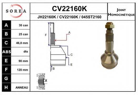 SNRA JH22160K Шарнірний комплект, приводний вал