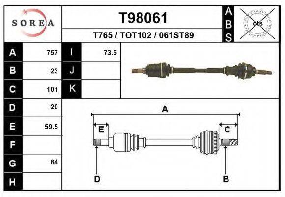 EAI T98061 Приводний вал