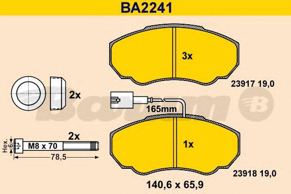 BARUM BA2241 Комплект гальмівних колодок, дискове гальмо