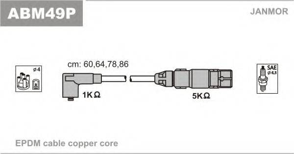 JANMOR ABM49P Комплект дротів запалювання