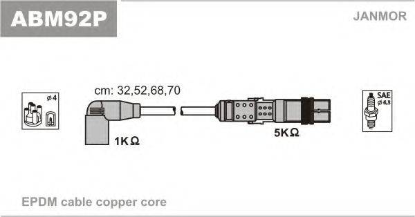 JANMOR ABM92P Комплект дротів запалювання