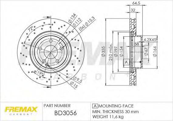 FREMAX BD3056 гальмівний диск