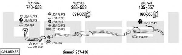 BOSAL 02405955 Система випуску ОГ