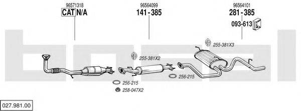 BOSAL 02798100 Система випуску ОГ