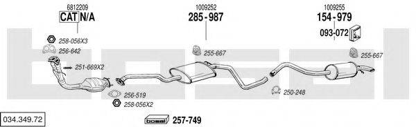 BOSAL 03434972 Система випуску ОГ