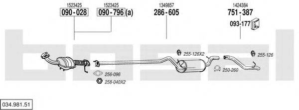 BOSAL 03498151 Система випуску ОГ