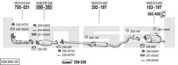 BOSAL 03890000 Система випуску ОГ