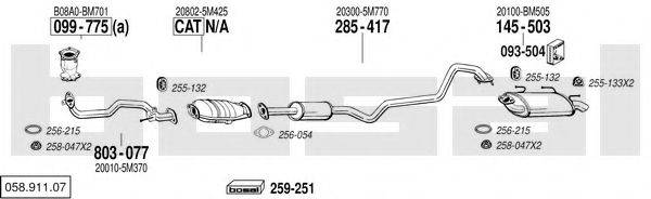 BOSAL 05891107 Система випуску ОГ