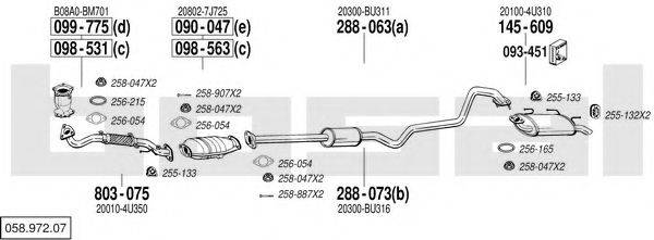 BOSAL 05897207 Система випуску ОГ