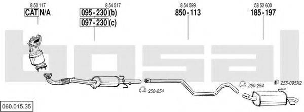 BOSAL 06001535 Система випуску ОГ