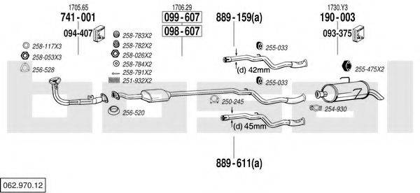 BOSAL 06297012 Система випуску ОГ