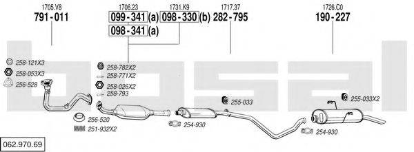 BOSAL 06297069 Система випуску ОГ