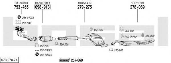 BOSAL 07397074 Система випуску ОГ