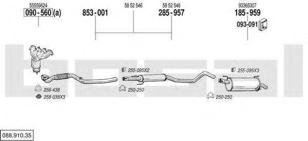 BOSAL 08891035 Система випуску ОГ