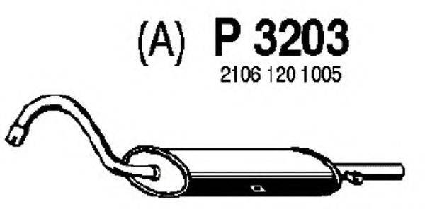 FENNO P3203 Глушник вихлопних газів кінцевий