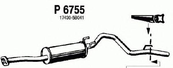 VW 17430-5B040 Середній глушник вихлопних газів