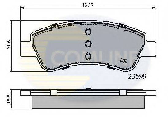 COMLINE CBP01525 Комплект гальмівних колодок, дискове гальмо