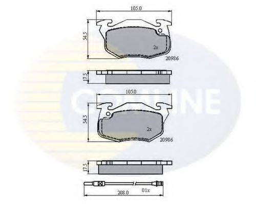 COMLINE CBP21615 Комплект гальмівних колодок, дискове гальмо