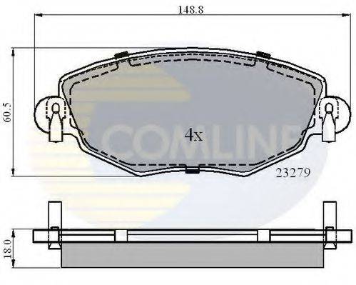 COMLINE CBP01110 Комплект гальмівних колодок, дискове гальмо