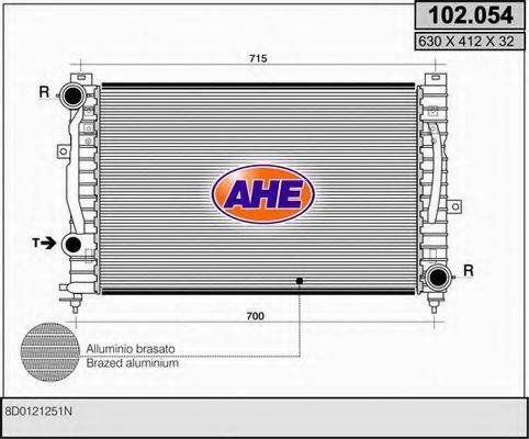 AHE 102054 Радиатор, охлаждение двигателя
