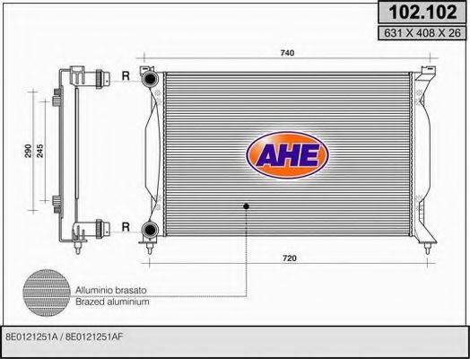AHE 102102 Радіатор, охолодження двигуна