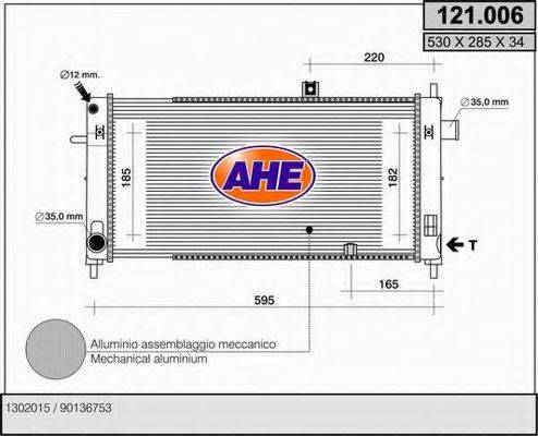 AHE 121006 Радіатор, охолодження двигуна