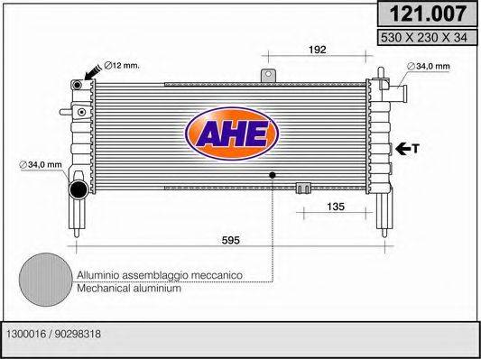 AHE 121007 Радіатор, охолодження двигуна