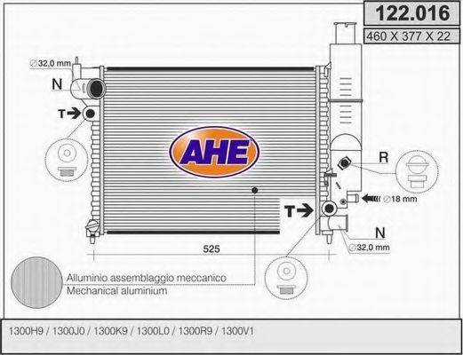 AHE 122016 Радиатор, охлаждение двигателя