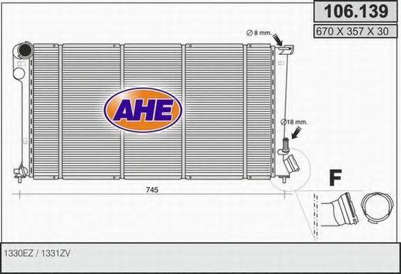 AHE 106139 Радіатор, охолодження двигуна