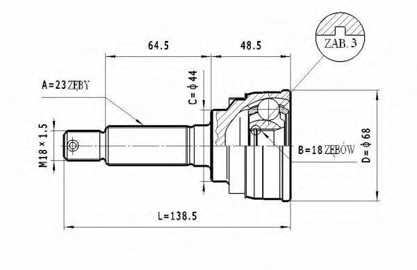 STATIM C632 Шарнірний комплект, приводний вал