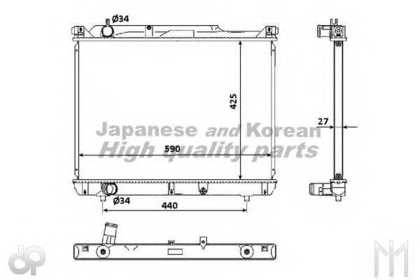 ASHUKI K45222 Радіатор, охолодження двигуна