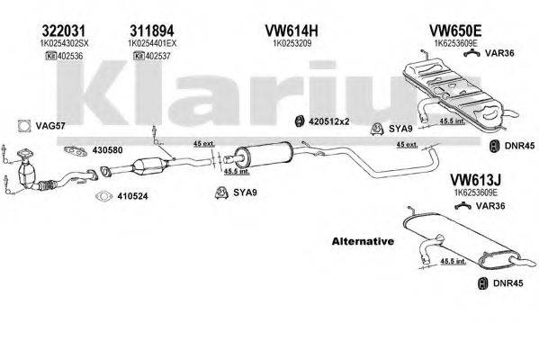 KLARIUS 931120U Система випуску ОГ