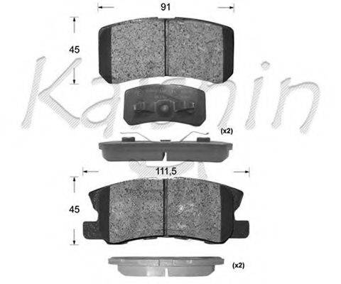 KAISHIN FK6106 Комплект гальмівних колодок, дискове гальмо