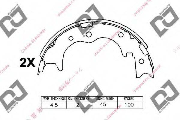 TOYOTA S465301250 Комплект гальмівних колодок