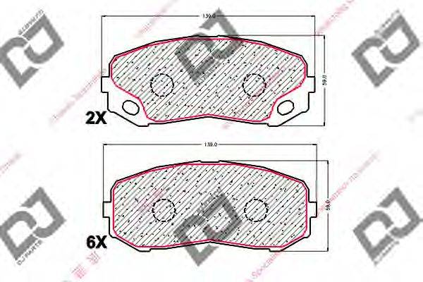 DJ PARTS BP1808 Комплект гальмівних колодок, дискове гальмо